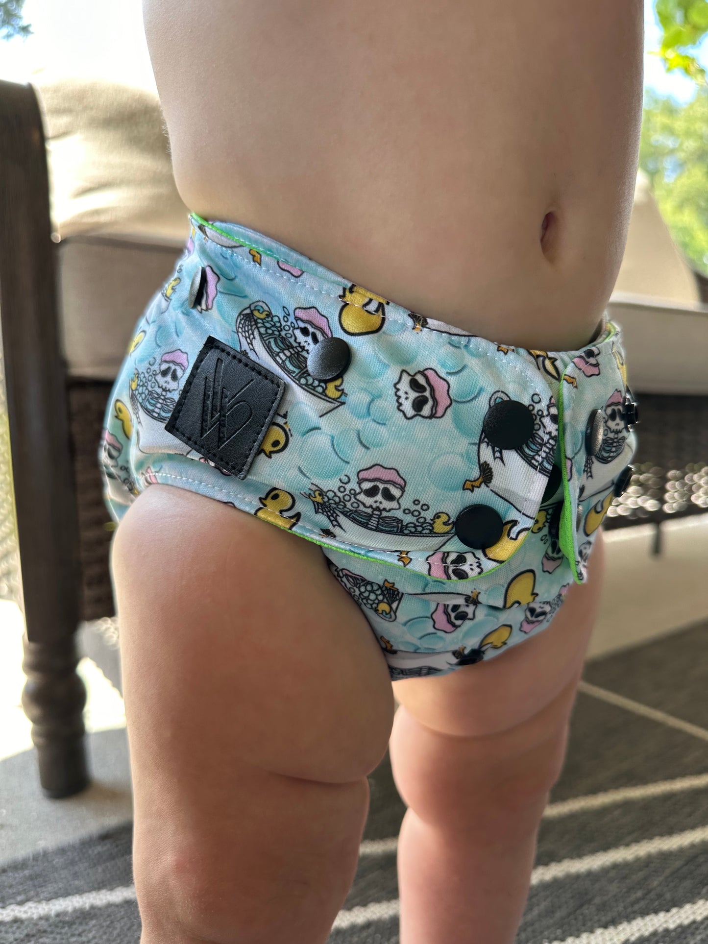 ES Pocket Diaper - Bubbly Bones