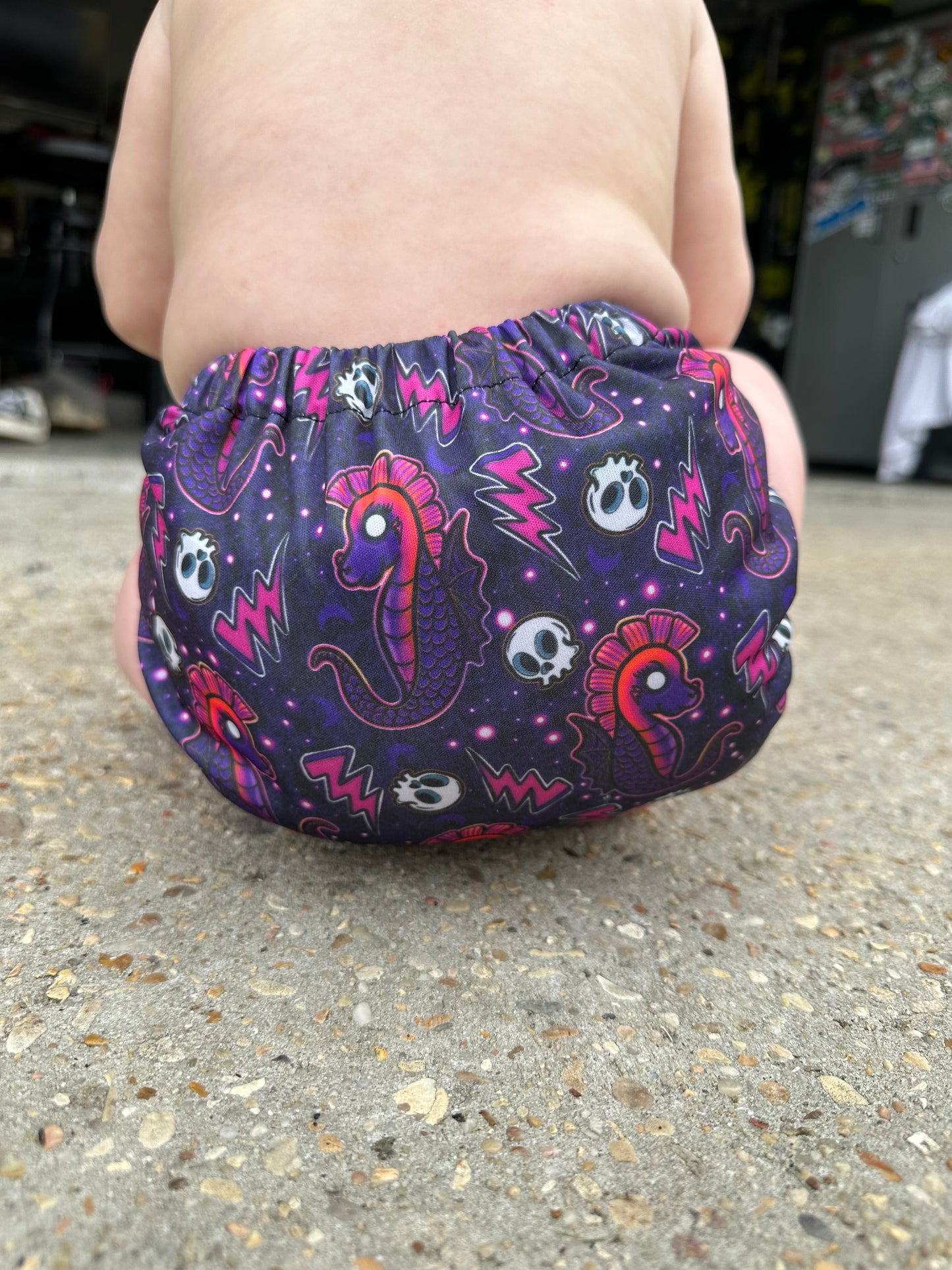 ES Pocket Diaper - Sleeping With Seahorses